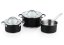 Batería de cocina de acero inoxidable 5 piezas Ronda negro
