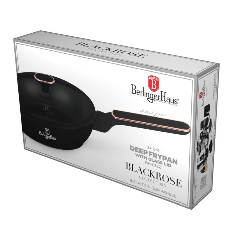 Pánev hluboká s titanovým povrchem a poklicí 24 cm Black Rose Collection