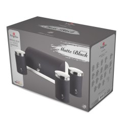 Chlebník a sada dóz na potraviny 4 ks Matte Black Collection