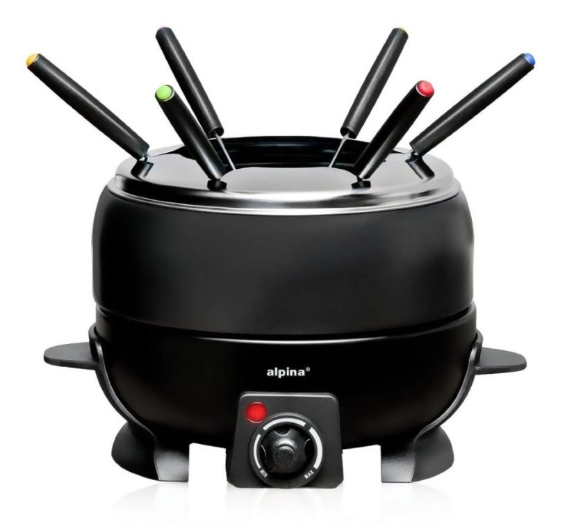 Elektrické fondue + 6 vidličiek 2,3 l čierna