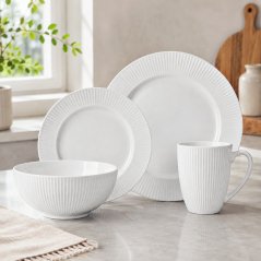 Set de farfurii din porțelan pentru masă, 16 bucăți, alb