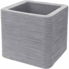 Ghiveci pătrat cu nervuri gri 38 x 38 x 33 cm Ghiveci pătrat cu nervuri gri 38 x 38 x 33 cm