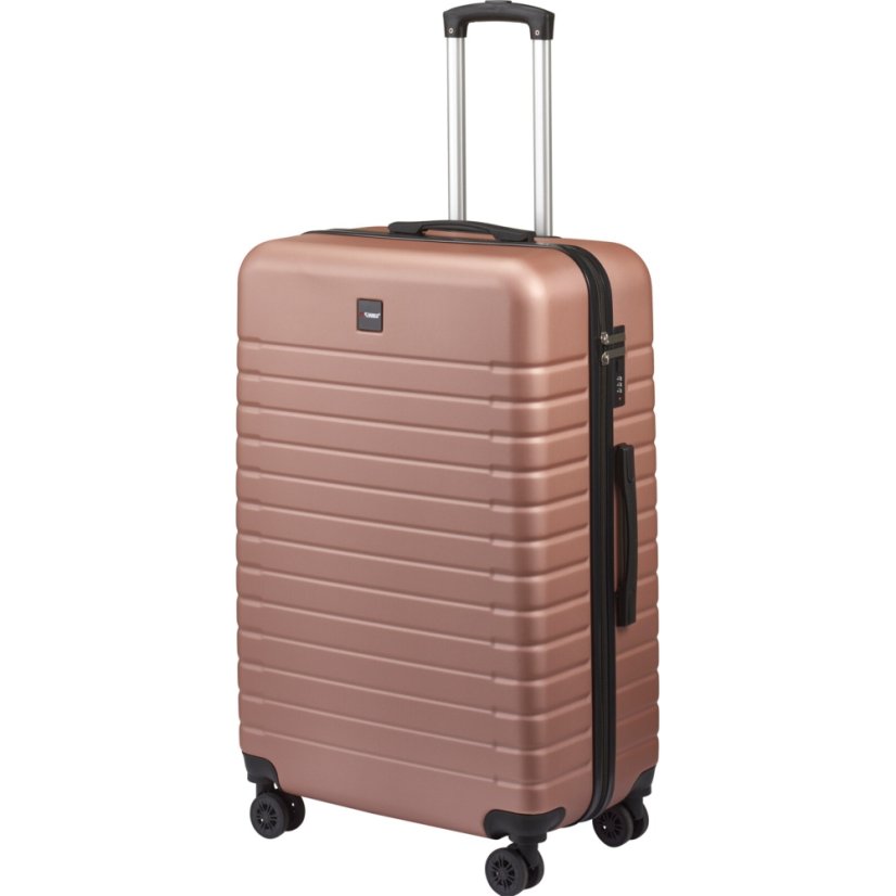 Sada cestovných kufríkov 3 ks metalická ružová