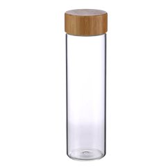 Lahev skleněná přenosná s bambusovým víkem 600 ml Lahev skleněná přenosná s bambusovým víkem 600 ml