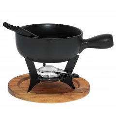 Fondue de brânză COUNTRY oțel inoxidabil / ceramică o22 cm