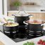 Batería de cocina de acero inoxidable 5 piezas Ronda negro