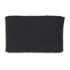Alfombrilla de baño MASHA 70% PES reciclado/30% algodón negro 120x70x2 cm