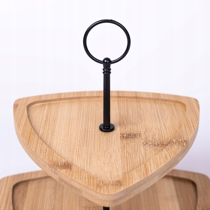 Etažér drevený 2 poschodia trojuholník 23,5 cm