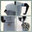 Konvice na espresso kouřově modrá 19,0cm 9,0cm 300 ml