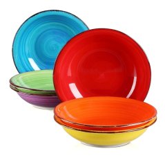 Taniere na polievku hlboké súprava 6 ks 21 cm farebné COLOURS