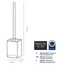 WC sada Cube polyresin černá