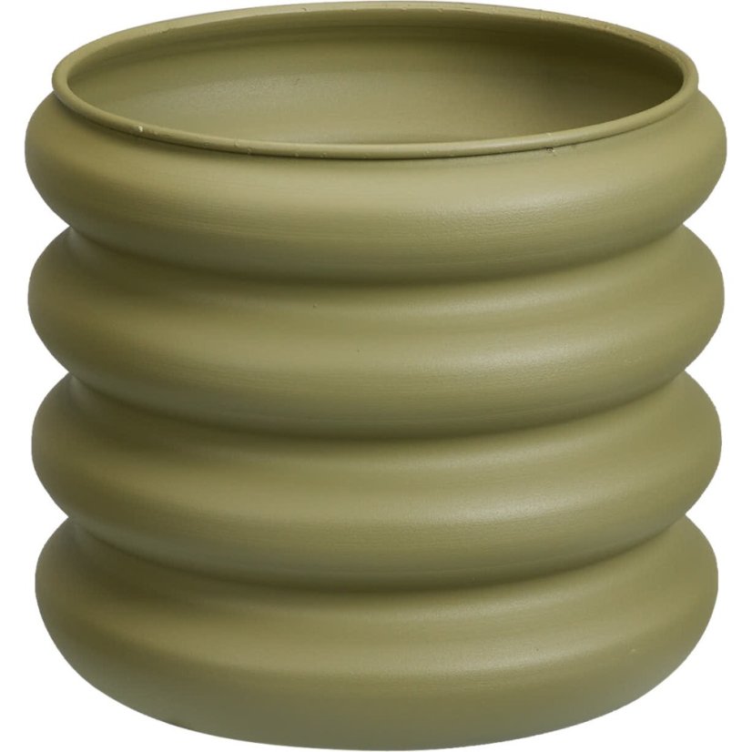 Sada 3 okrúhlych kvetináčov svetlozelenej farby