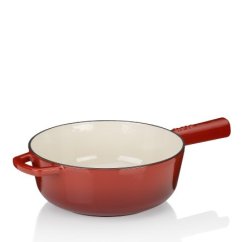 Pánev na sýrové fondue litinová CALIDO 1,8 l červená
