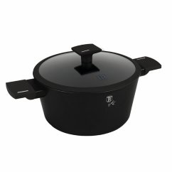 Kastrol s titanovým povrchem a poklicí 24 cm Matte Black Collection