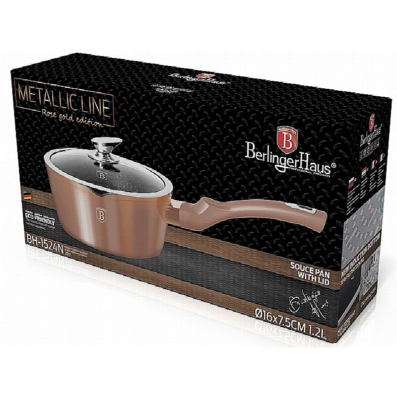 Rendlík s poklicí s mramorovým povrchem 16 cm Rosegold Metallic Line