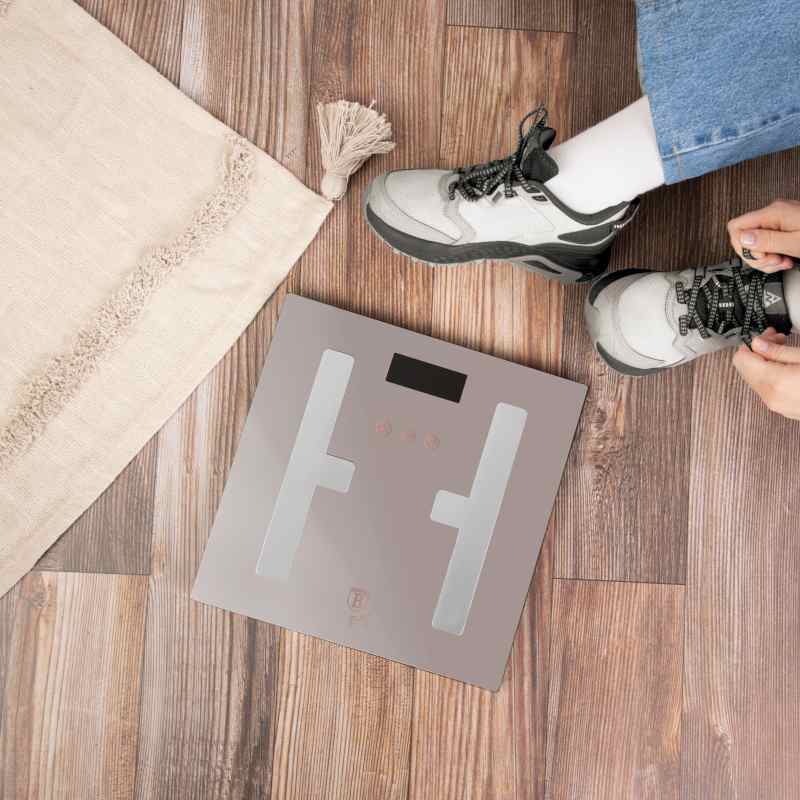 Cântar personal cu măsurare a grăsimii, mușchilor și apei 180 kg Colecția Taupe