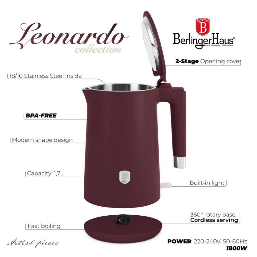 Dvojstenná kanvica 1,7 l Leonardo Collection