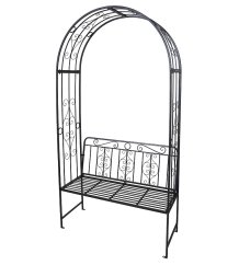Arco de jardín para rosales con banco 121 x 230 cm