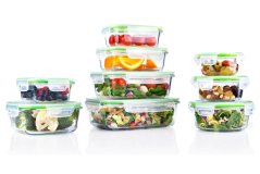 Borcan alimentar din sticla cu lumanare, set 18 bucati