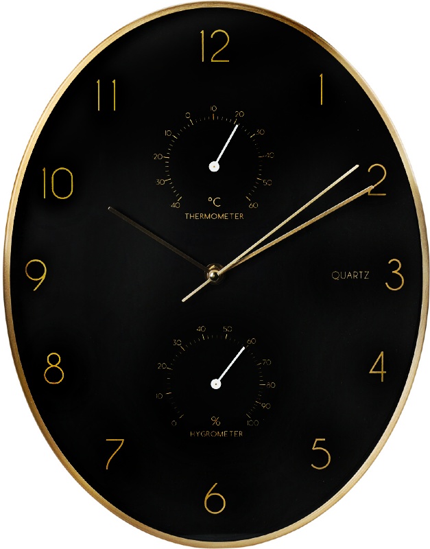 Nástenné hodiny so zlatým rámom 35 x 27 cm