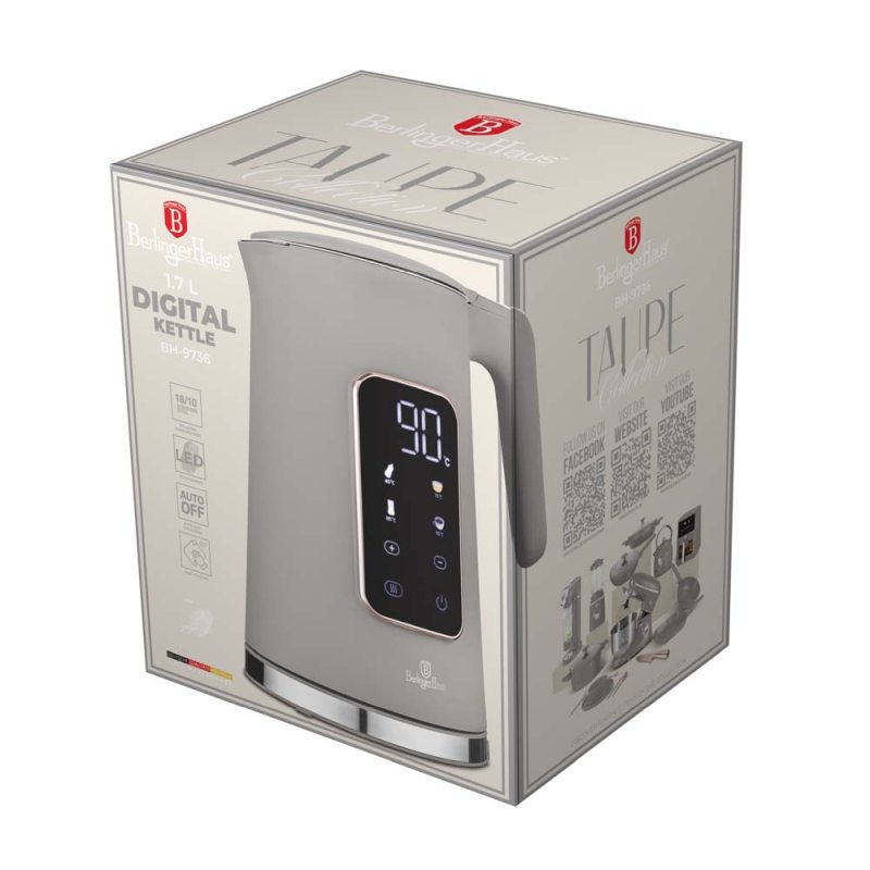 Rychlovarná konvice s regulací teploty digitální 1,7 l Taupe Collection