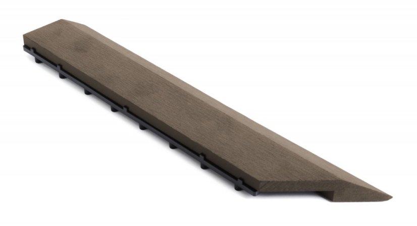 Bandă de tranziție G21 Teak indian pentru plăci WPC, colț 38,5 x 7,5 cm (stânga)