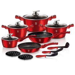 Sada nádobí s mramorovým povrchem 15 ks Burgundy Metallic Line Sada nádobí s mramorovým povrchem 15 ks Burgundy Metallic Line