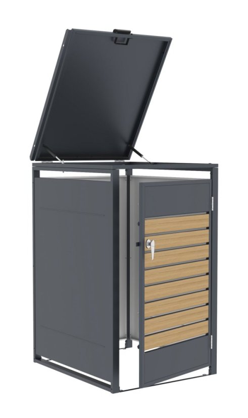 Adăpost pentru pubele G21 68x117x80 cm, antracit cu decor de lemn