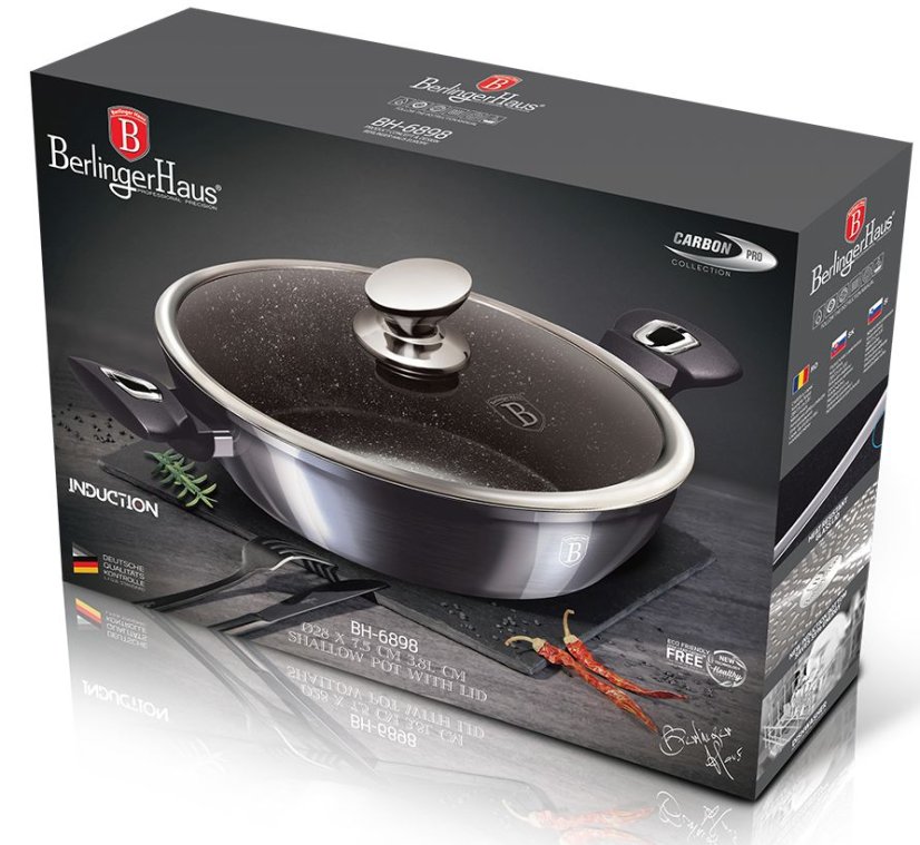 Panvica hlboká s pokrievkou 28 cm Carbon PRO Line