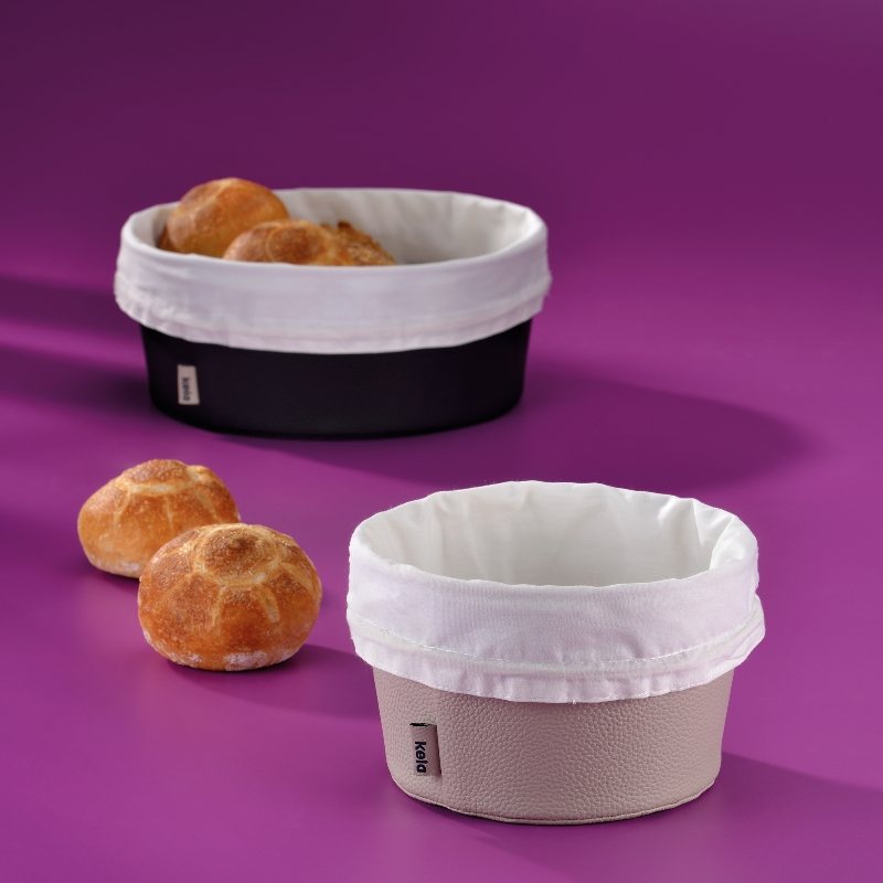 Košík na chleba Grana PU kůže stříbrná šedá 11,0cm 28,0cm