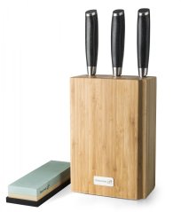 G21 Set de cuțite Gourmet Damasc în bloc de bambus 3 buc + piatră de achicat G21 Set de cuțite Gourmet Damasc în bloc de bambus 3 buc + piatră de achicat