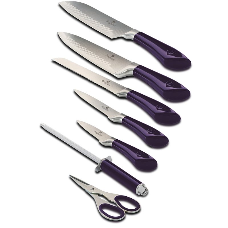 Súprava nožov v stojane nerez 8 ks Purple Metallic Line