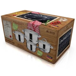 Set de 8 vase din oțel inoxidabil linia Jumbo Gourmet