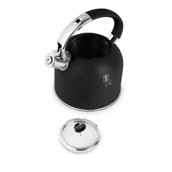 Konvice pískací se skleněným víkem 3 L Matte Black Collection