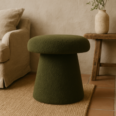 Taburet ve tvaru houby 43 cm olivově zelená