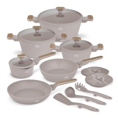 Sada nádobí s titanovým povrchem 15 ks Taupe Nordic Collection