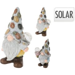 Záhradná dekorácia trpasličia a solárna lampa 33,5 cm hrniec