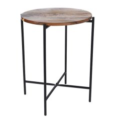 Kulatý odkládací stolek z akátového dřeva 40 x 48 cm