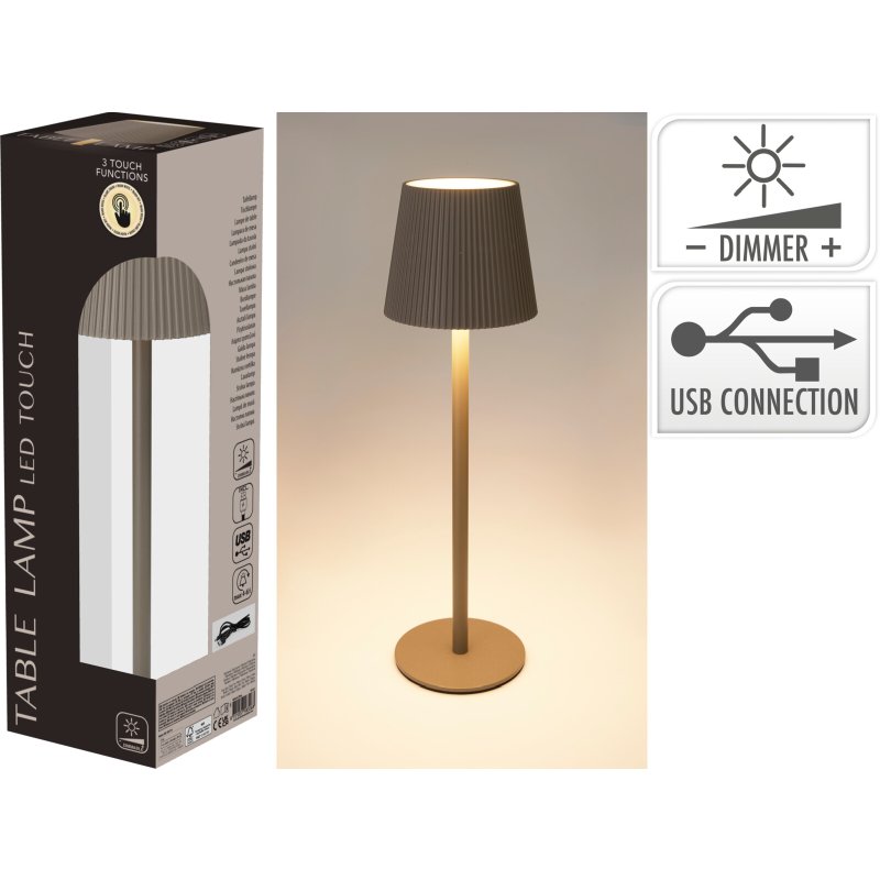 Stolní LED lampa 36 cm taupe šedá
