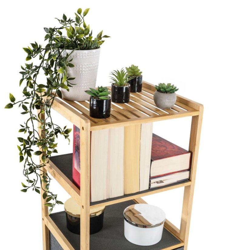 Bambusový regál G21 s 5 košíky