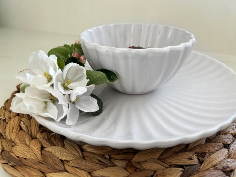 Jídelní sada talířů porcelánová PEARL 18 ks bílá