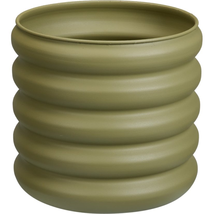 Sada 3 okrúhlych kvetináčov svetlozelenej farby