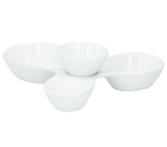 Bandeja para aperitivos y recipiente para salsas Bandeja para aperitivos y recipiente para salsas