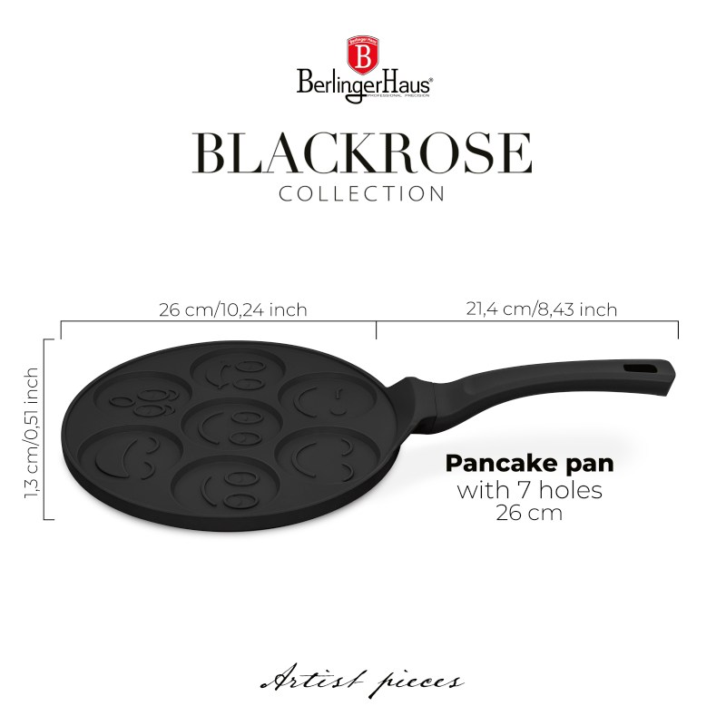 Lívanečník s titanovým povrchem Smajlíci 26 cm Matte Black Collection