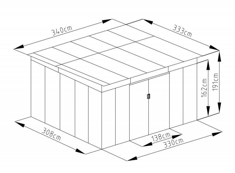 Zahradní domek G21 GRAH 1132 - 340 x 333 cm, hnědý