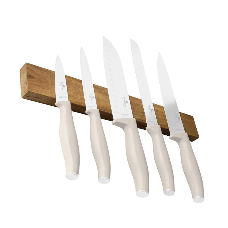 Súprava nožov s magnetickým držiakom z agátového dreva 6 ks Sahara Collection
