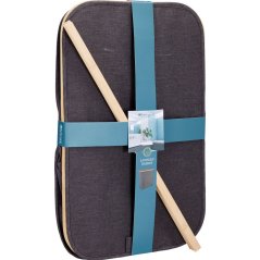 Kôš na bielizeň s bambusovým okrajom 54 x 33 x 60 cm tmavosivý