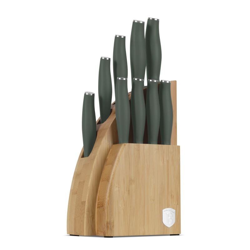 Sada nožů se stojanem BAMBOO 10 ks Matte Green Collection