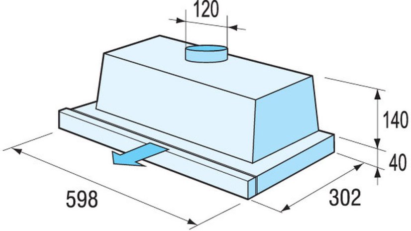 OT 651 W Vestavný odsavač par výsuvný model