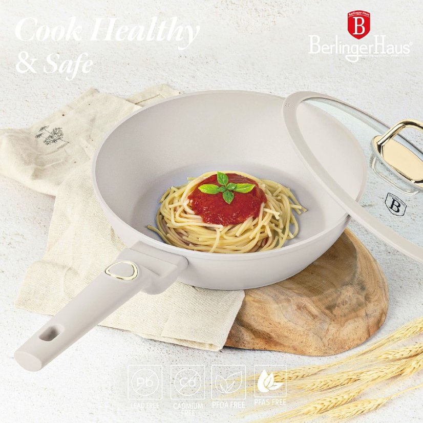 Pánev hluboká s titanovým povrchem a poklicí 24 cm Sahara Collection